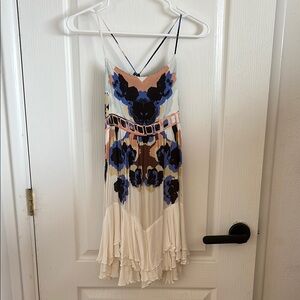 Free People Floral Print Spaghetti Strap Dress